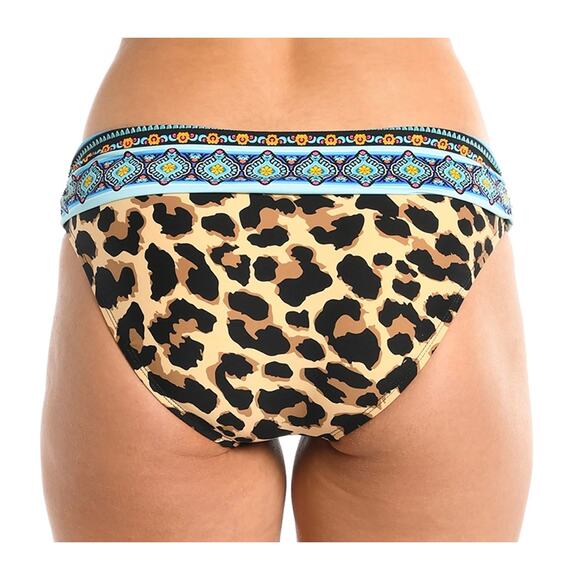 La Blanca Running Wild Banded Hipster Bikini Bottom 10 NWT - Picture 2 of 2